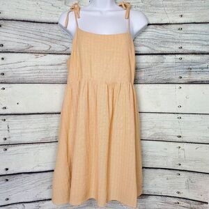 Forever 21 Yellow Tie Strap Sundress Women’s Size L Sleeveless Summer Dress